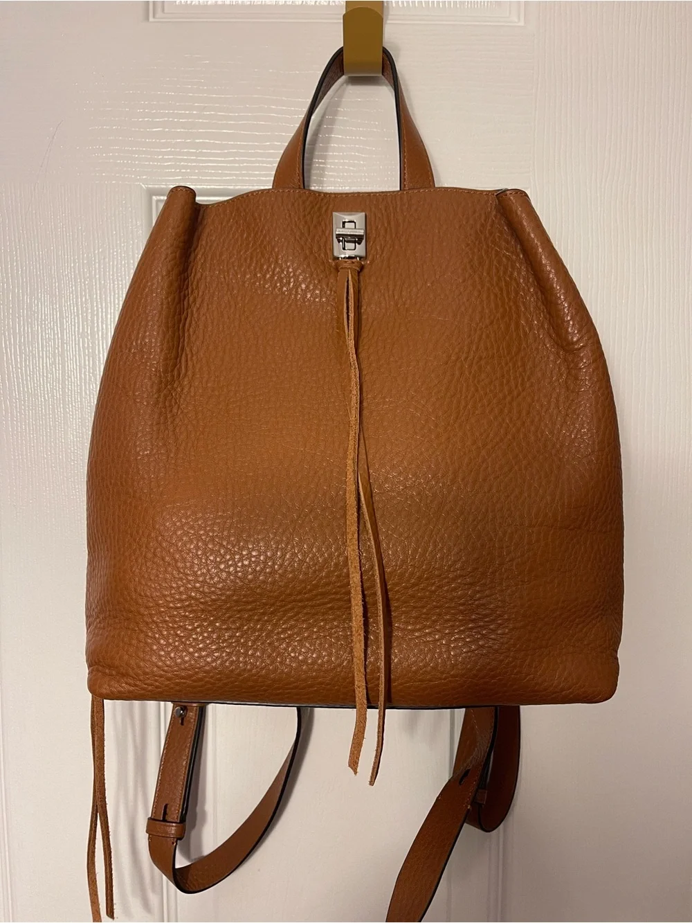 Rebecca Minkoff Pebbled Leather Backpack in Cognac